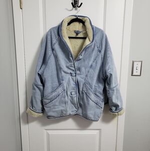 H&M Denim Sherpa Lined Jacket Coat